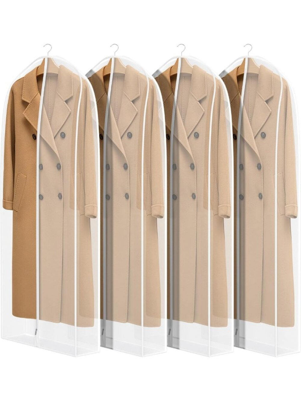 60-Inch Leather Dress & Gown Storage Bags - Durable Coat Covers for Protection